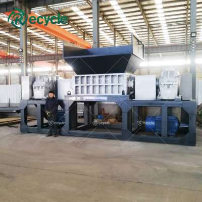 Electric Motor Double Shaft Tyre Rubber Shredder Machine